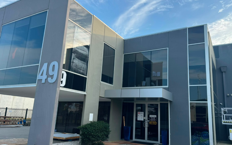 Commercial office building exterior painting, Melbourne
