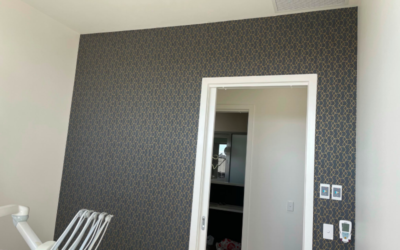 Interior feature wall wallpaper installation, Melbourne