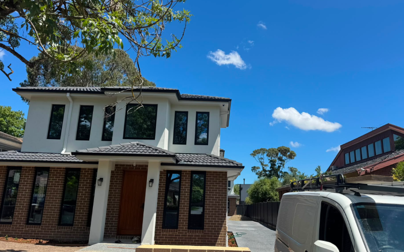 Modern double storey house exterior painting, Melbourne